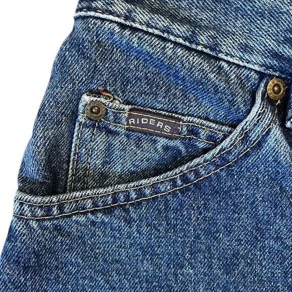 Vintage 80s Lee Relaxed Riders Jeans High Rise Tapered Medium Blue USA 12P/29x28 - Picture 2 of 11